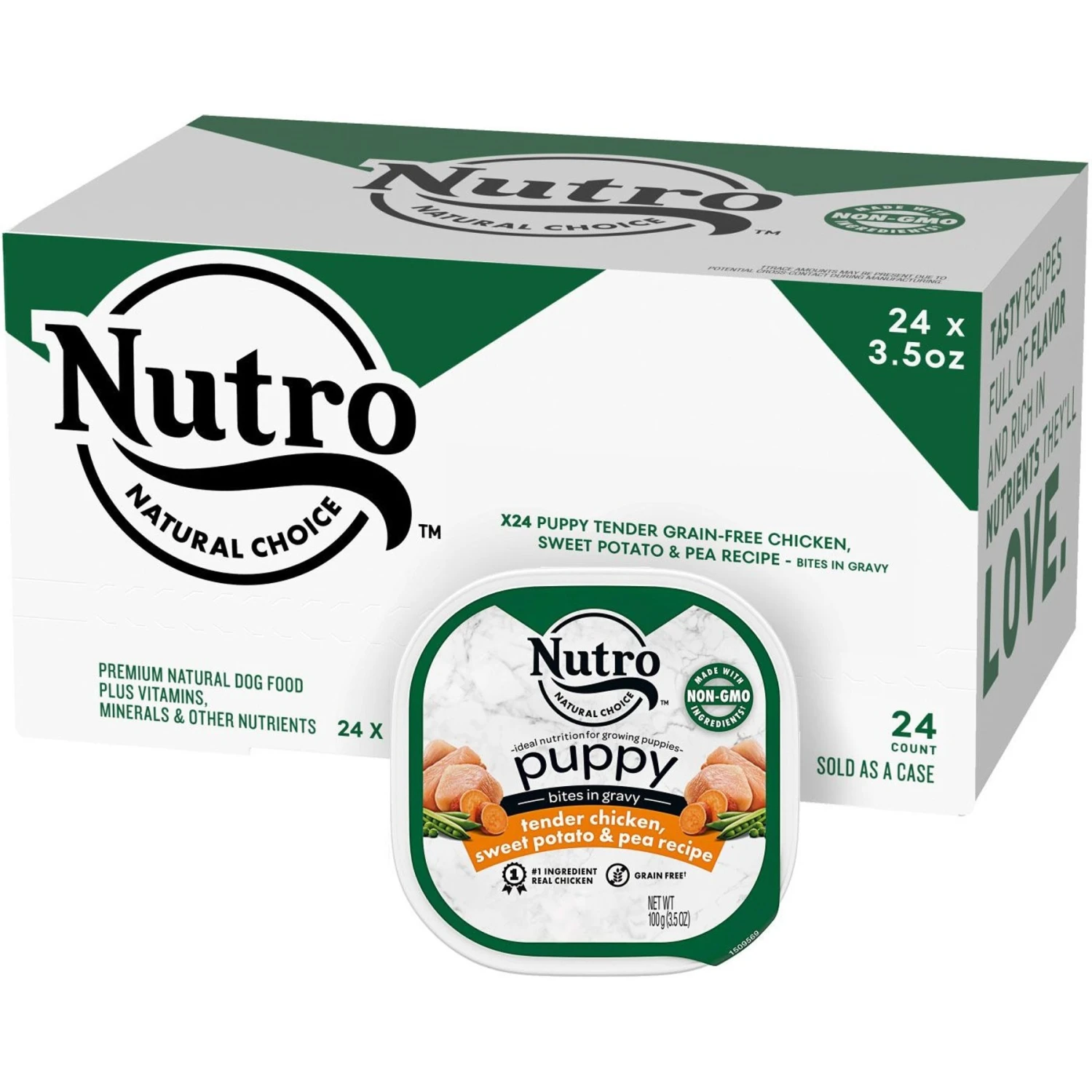 Nutro Puppy Tender Grain-Free Chicken, Sweet Potato & Pea Recipe Bites In Gravy Wet Dog Food Trays 5 Nutro Puppy Tender Grain-Free Chicken, Sweet Potato & Pea Recipe Bites In Gravy Wet Dog Food Trays - Image 3