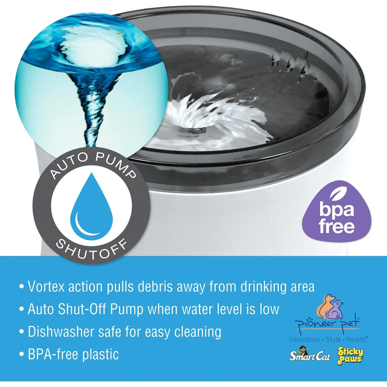 Pioneer Pet Vortex Drinking Dog & Cat Fountain, Gray, Medium 8 Pioneer Pet Vortex Drinking Dog & Cat Fountain, Gray, Medium - Image 6