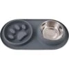 Pounce + Fetch Silicone Double Bowl Slow Feeder, 10-oz, Grey -Blue Buffalos Shop 883294 MAIN. AC SS1800 V1686244559