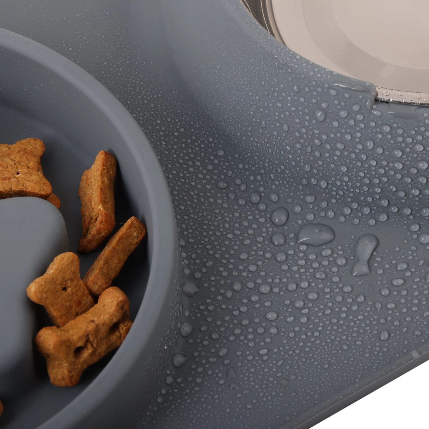 Pounce + Fetch Silicone Double Bowl Slow Feeder, 10-oz, Grey 8 Pounce + Fetch Silicone Double Bowl Slow Feeder, 10-oz, Grey - Image 6