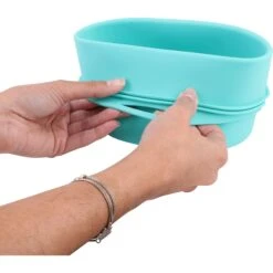 Pounce + Fetch Heavy Duty Silicone Travel Bag Bowl, Aqua, 4-cup -Blue Buffalos Shop 883310 PT5. AC SS1800 V1689256519