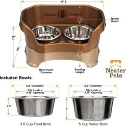 Neater Pets Neater Feeder Deluxe Elevated & Mess-Proof Dog Bowls, Bronze -Blue Buffalos Shop 89627 PT2. AC SS1800 V1672862697