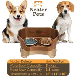 Neater Pets Neater Feeder Deluxe Elevated & Mess-Proof Dog Bowls, Bronze -Blue Buffalos Shop 89627 PT3. AC SS1800 V1672862699