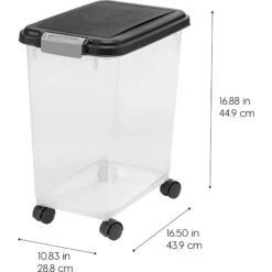 IRIS USA WeatherPro Airtight Dog, Cat, Bird & Small-Pet Food Storage Bin Container With Attachable Casters -Blue Buffalos Shop 901870 PT4. AC SS1800 V1688152562