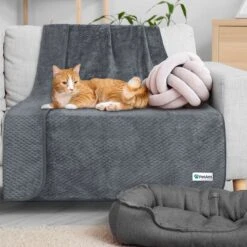 PetAmi Sherpa Fleece Waterproof Waffle Cat & Dog Blanket -Blue Buffalos Shop 903958 PT5. AC SS1800 V1688156834
