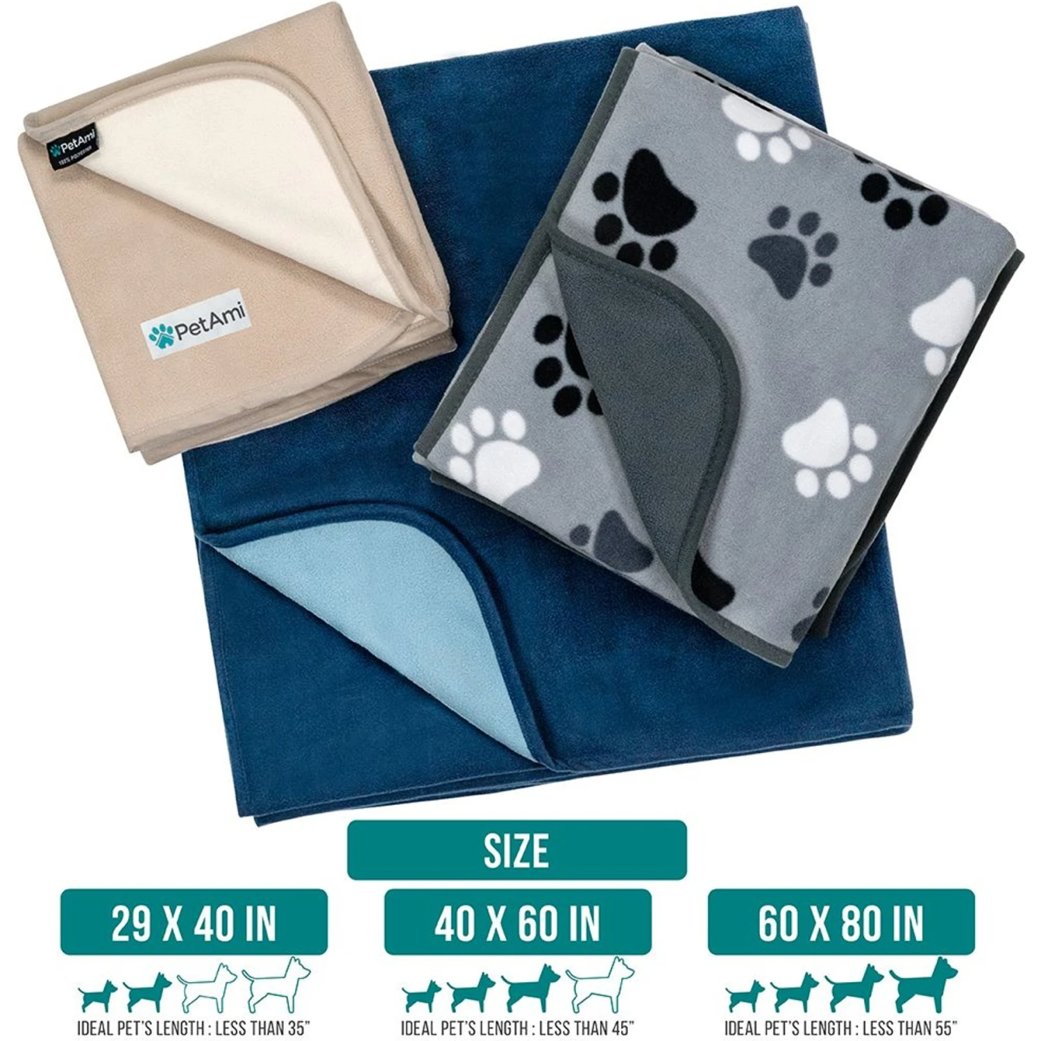 PetAmi Reversible Fleece Waterproof Cat & Dog Blanket 9 PetAmi Reversible Fleece Waterproof Cat & Dog Blanket - Image 7