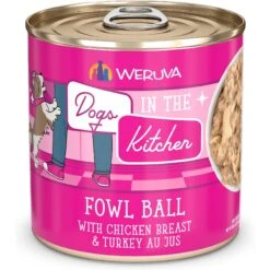 Weruva Dogs In The Kitchen Fowl Ball With Chicken Breast & Turkey Au Jus Grain-Free Canned Dog Food
