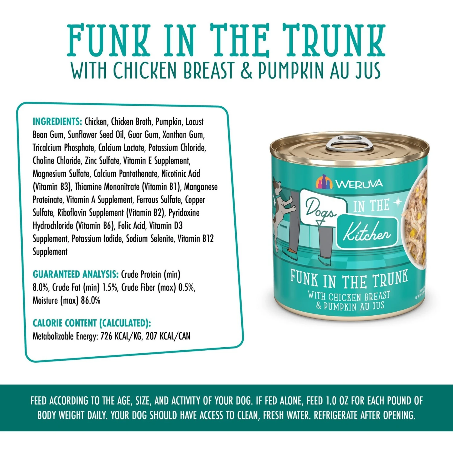 Weruva Dogs In The Kitchen Funk In The Trunk With Chicken Breast & Pumpkin Au Jus Grain-Free Canned Dog Food 8 Weruva Dogs In The Kitchen Funk In The Trunk With Chicken Breast & Pumpkin Au Jus Grain-Free Canned Dog Food - Image 6