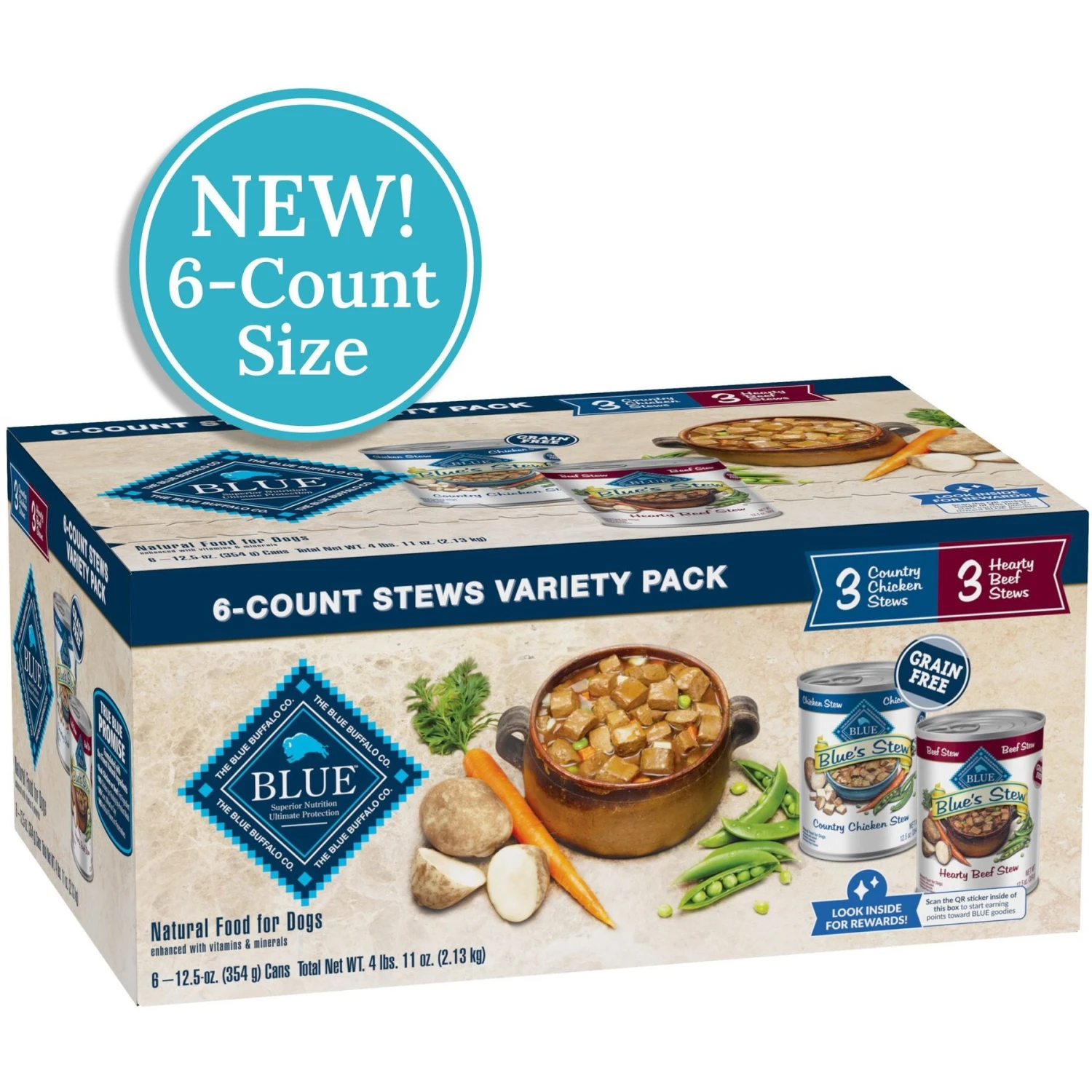 Blue Buffalo's Stew Chicken & Beef Variety Pack Wet Dog Food & Blue Buffalo Homestyle Recipe Chicken & Beef Wet Dog Food, 12.5-oz, Case Of 6 4 Blue Buffalo's Stew Chicken & Beef Variety Pack Wet Dog Food & Blue Buffalo Homestyle Recipe Chicken & Beef Wet Dog Food, 12.5-oz, Case Of 6 - Image 2