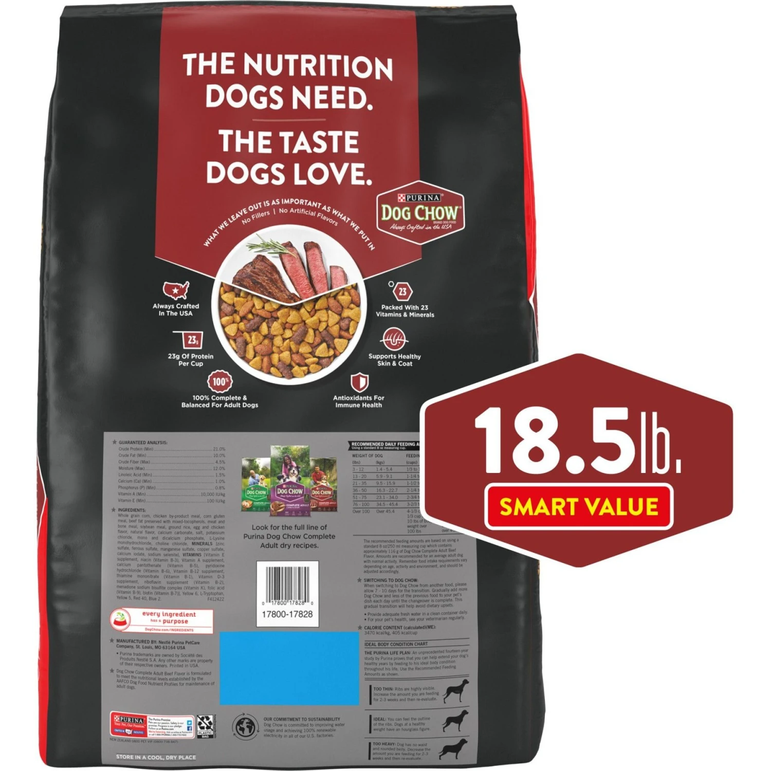 Dog Chow Kibble Beef Flavor Complete Dry Dog Food, 18.5-lb Bag 4 Dog Chow Kibble Beef Flavor Complete Dry Dog Food, 18.5-lb Bag - Image 2