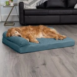 FurHaven Paw-Quilted Cooling Gel Top Deluxe Chaise Orthopedic Cat & Dog Bed With Removable Cover