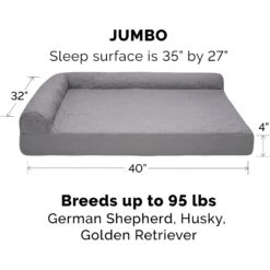 FurHaven Paw-Quilted Deluxe Chaise Orthopedic Cat & Dog Bed With Removable Cover -Blue Buffalos Shop 919846 PT2. AC SS1800 V1690905267