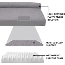 FurHaven Paw-Quilted Deluxe Chaise Orthopedic Cat & Dog Bed With Removable Cover -Blue Buffalos Shop 919846 PT5. AC SS1800 V1690921822