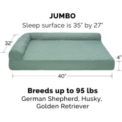 FurHaven Paw-Quilted Full Support Deluxe Chaise Orthopedic Cat & Dog Bed With Removable Cover -Blue Buffalos Shop 919878 PT2. AC SS1800 V1690922091