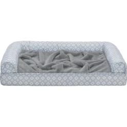 FurHaven Plush Fur & Diamond Print Nest-Top Cooling Gel Orthopedic Cat & Dog Bed With Removable Cover -Blue Buffalos Shop 919942 PT4. AC SS1800 V1690905285