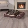 FurHaven Two-Tone Fur & Suede Orthopedic Cat & Dog Bed With Removable Cover