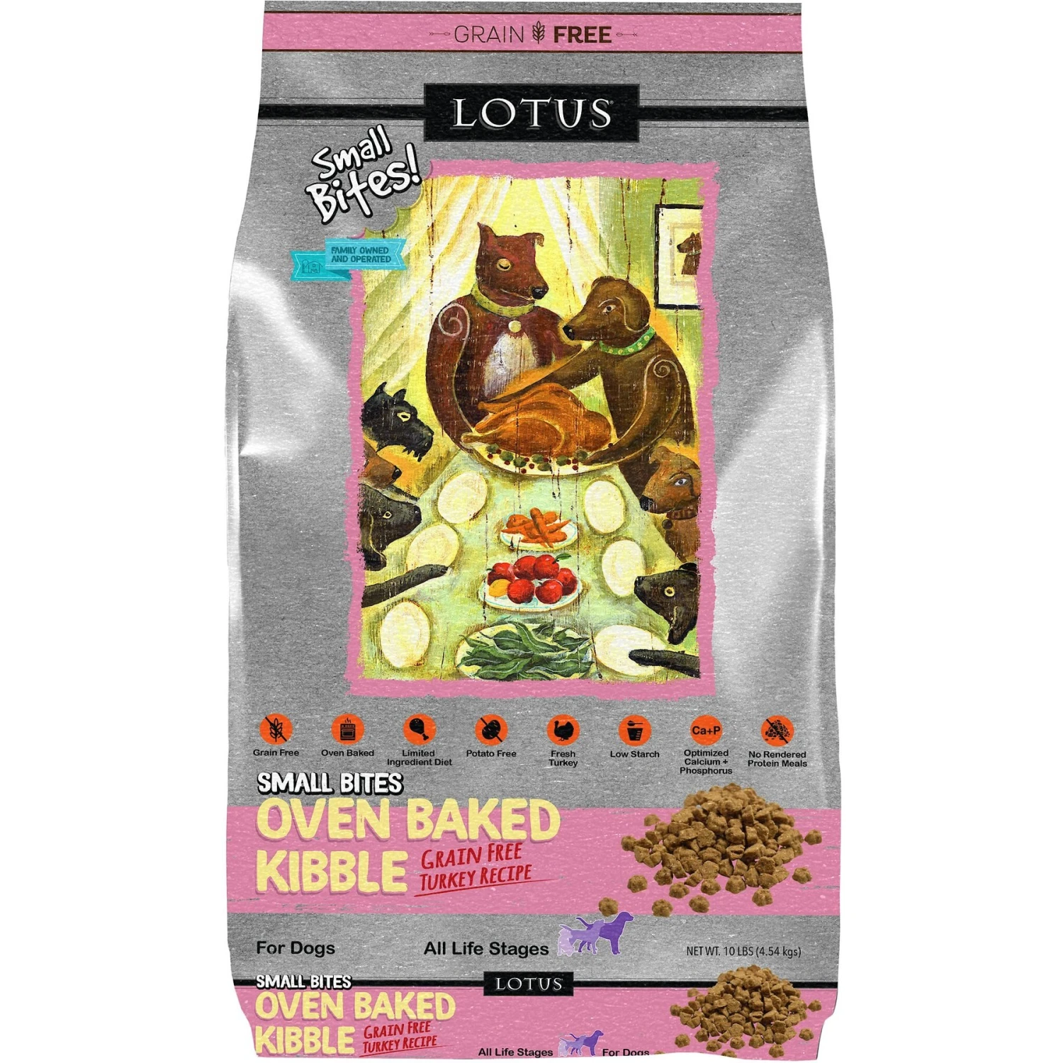 Lotus Oven-Baked Small Bites Grain-Free Turkey Recipe Dry Dog Food 3 Lotus Oven-Baked Small Bites Grain-Free Turkey Recipe Dry Dog Food