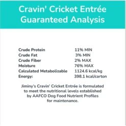 Jiminy's Cravin' Cricket Entree Organic Wet Dog Food, 6 Count -Blue Buffalos Shop 926662 PT6. AC SS1800 V1696253340