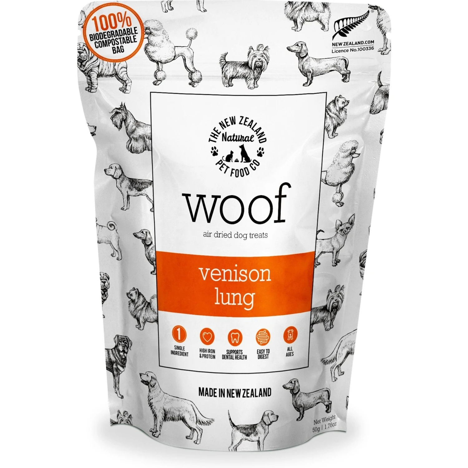 The New Zealand Natural Pet Food Co. Woof Venison Lung Air Dried Dog Treat, 1.76-oz Bag 3 The New Zealand Natural Pet Food Co. Woof Venison Lung Air Dried Dog Treat, 1.76-oz Bag