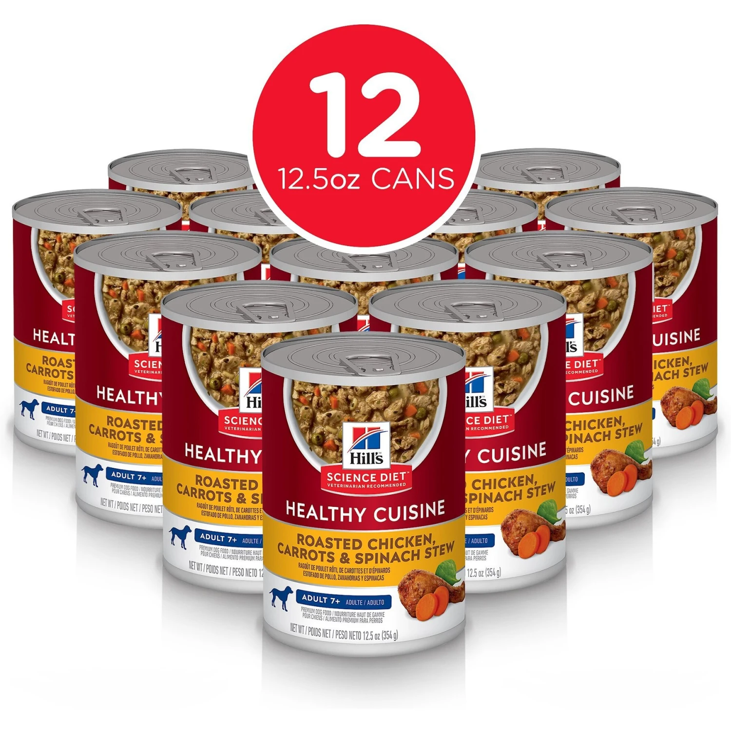 Hill's Science Diet Adult 7+ Healthy Cuisine Roasted Chicken, Carrots & Spinach Stew Canned Dog Food 4 Hill's Science Diet Adult 7+ Healthy Cuisine Roasted Chicken, Carrots & Spinach Stew Canned Dog Food - Image 2