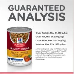 Hill's Science Diet Adult 7+ Healthy Cuisine Roasted Chicken, Carrots & Spinach Stew Canned Dog Food 17 Hill's Science Diet Adult 7+ Healthy Cuisine Roasted Chicken, Carrots & Spinach Stew Canned Dog Food -Blue Buffalos Shop 94004 PT6. AC SS1800 V1598145077