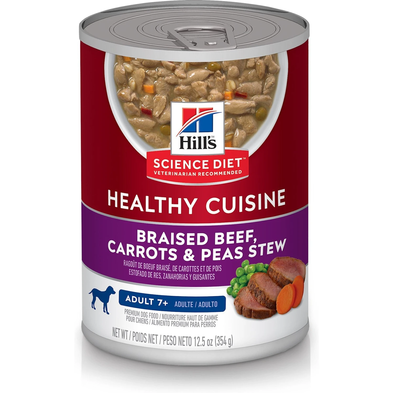 Hill's Science Diet Adult 7+ Healthy Cuisine Braised Beef, Carrots & Peas Stew Canned Dog Food 3 Hill's Science Diet Adult 7+ Healthy Cuisine Braised Beef, Carrots & Peas Stew Canned Dog Food
