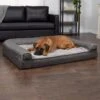 FurHaven Pet Products Luxe Fur & Performance Linen Full Support Dog & Cat Bed