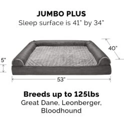 FurHaven Pet Products Luxe Fur & Performance Linen Full Support Dog & Cat Bed -Blue Buffalos Shop 941190 PT2. AC SS1800 V1692386934