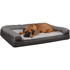 FurHaven Pet Products Luxe Fur & Performance Linen Full Support Dog & Cat Bed -Blue Buffalos Shop 941190 PT3. AC SS1800 V1692386450