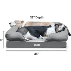 PetFusion Ultimate Lounge Memory Foam Bolster Cat & Dog Bed With Removable Cover -Blue Buffalos Shop 94243 PT8. AC SS1800 V1539266519