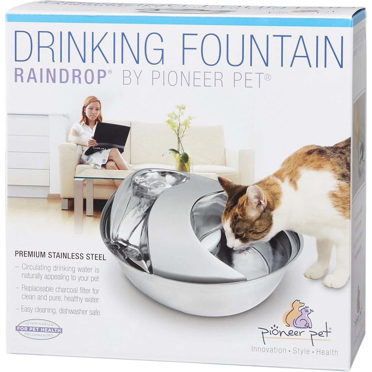 Pioneer Pet Stainless Steel Dog & Cat Fountain Raindrop Design & Pioneer Pet Replacement Filters For Ceramic & Stainless Steel Fountains 5 Pioneer Pet Stainless Steel Dog & Cat Fountain Raindrop Design & Pioneer Pet Replacement Filters For Ceramic & Stainless Steel Fountains - Image 3