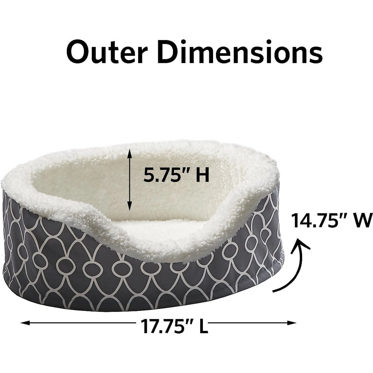MidWest QuietTime Defender Orthopedic Bolster Cat & Dog Bed With Removable Cover, Gray 7 MidWest QuietTime Defender Orthopedic Bolster Cat & Dog Bed With Removable Cover, Gray - Image 5
