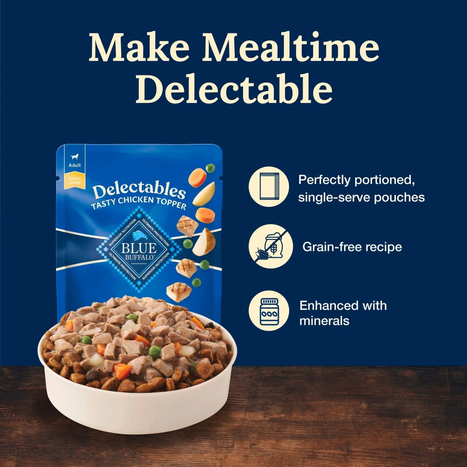 Blue Buffalo Delectables Chicken Dinner Natural Wet Dog Food 3-oz Pouch, Case Of 24 6 Blue Buffalo Delectables Chicken Dinner Natural Wet Dog Food 3-oz Pouch, Case Of 24 - Image 4